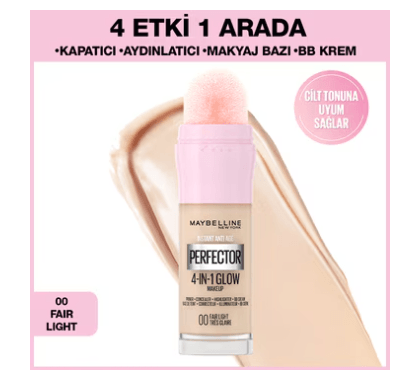 Maybellıne Perfector 4in1 Glow Fondoten 00 Faır Lıght