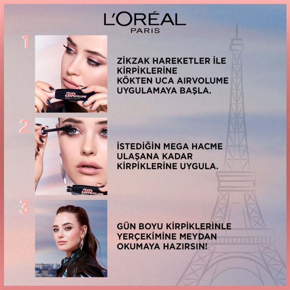 Loreal Paris Maskara Air Mega Volume Maskara 01 Black