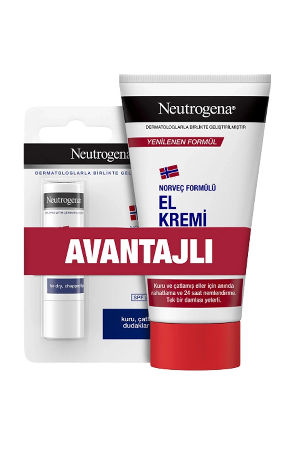 Neutrogena El Kremi 75 ml Parfümsüz+ lipstick