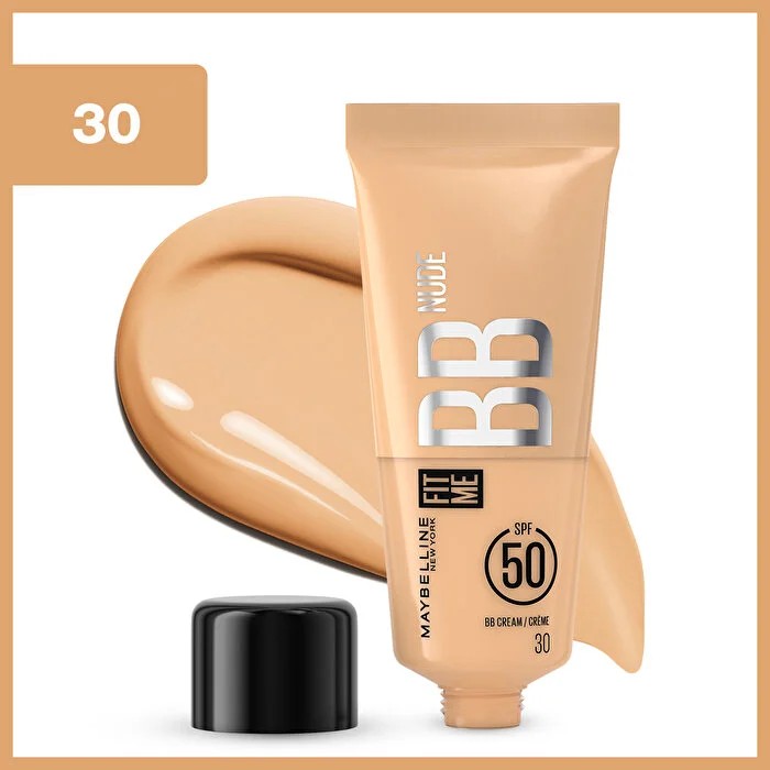 Maybelline New York Fit Me Nude Cilt Bakımı Etkili Nemlendirici SPF50 BB Krem 30