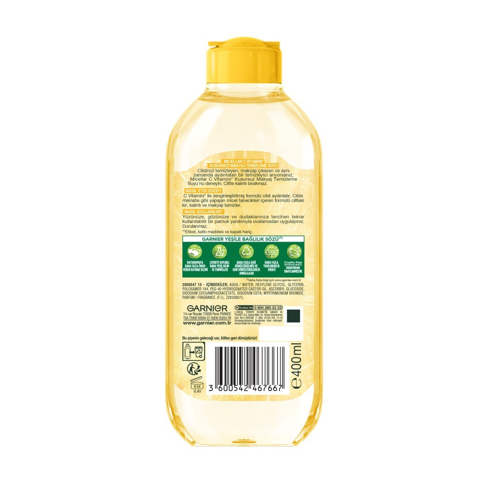 Garnier Micellar C Vitamini Kusursuz Makyaj Temizleme Suyu 400 ml