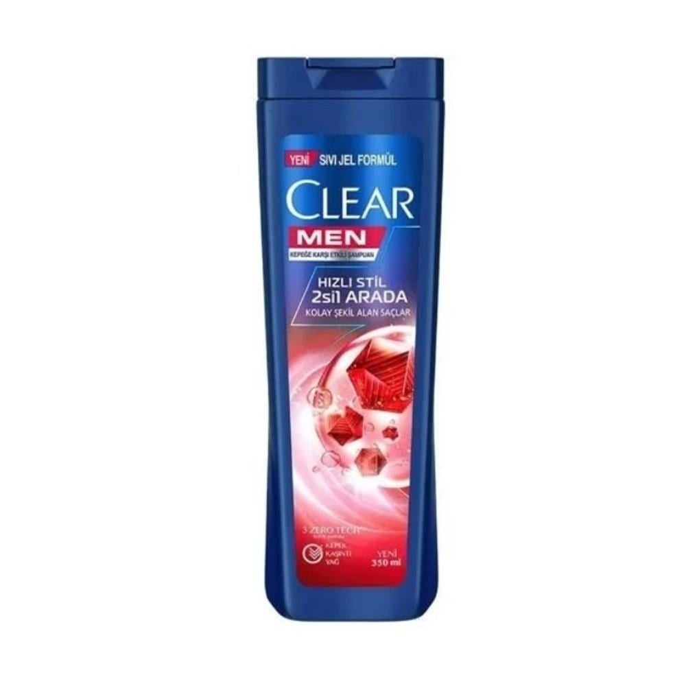 Clear Men 2si 1 Arada Erkek Şampuan Hızlı Stil Kepeğe Karşı Etkili 350 ml