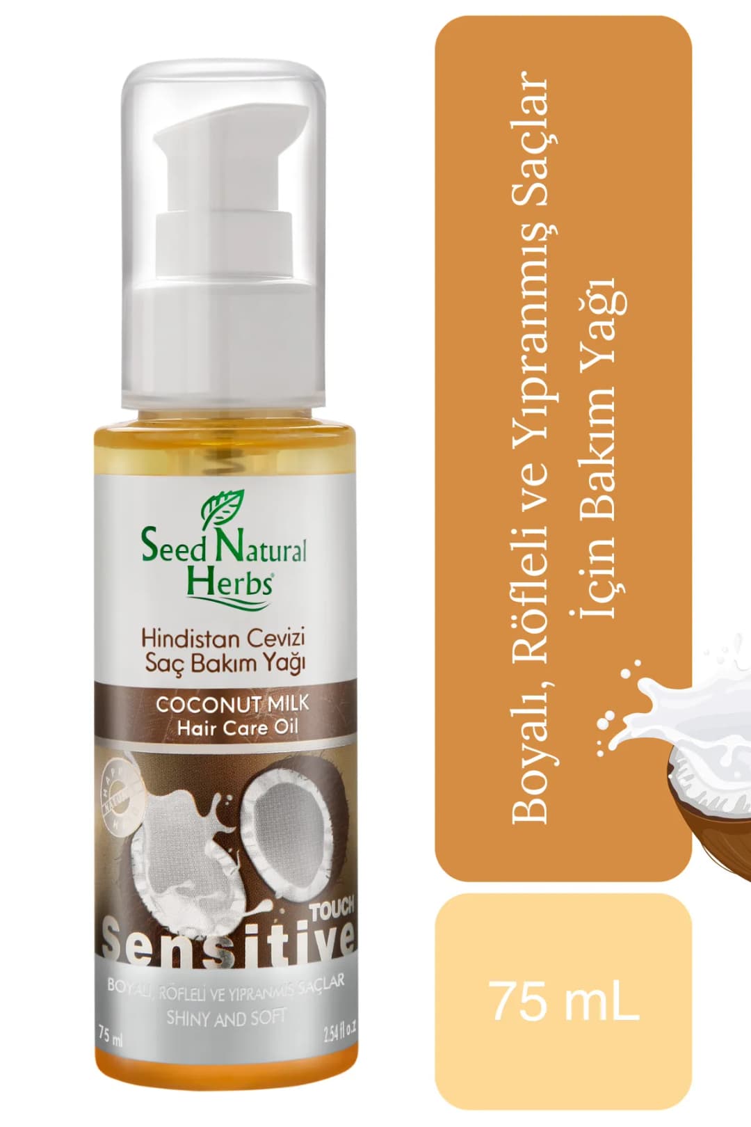 Seed Natural Herbs Hindistan Cevizi Saç Bakım Yağı 75 ML