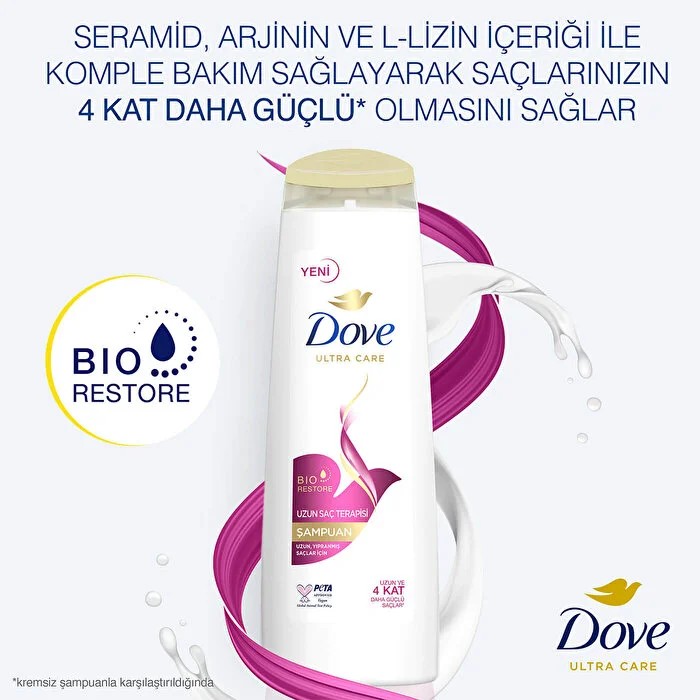 Dove Ultra Care Saç Bakım Şampuanı Uzun Saç Terapisi, Uzun Yıpranmış Saçlar İçin 400 ml
