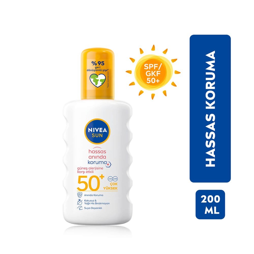 Nivea Sun Güneş Alerjisine Karşı Anında Hassas Koruma +Spf50 Güneş Spreyi 200 ml