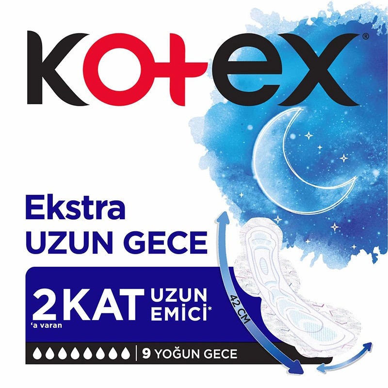Kotex Ultra Ekstra Uzun Gece 9'lu Hijyenik Ped