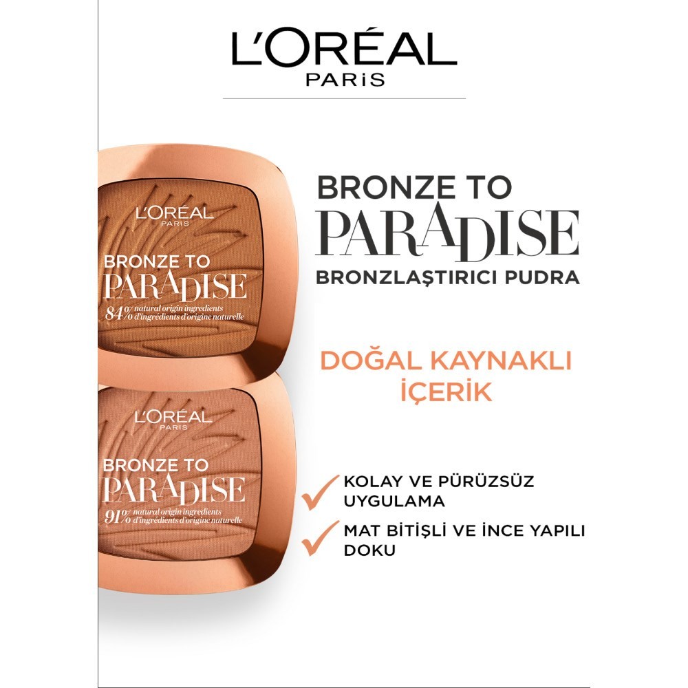 Loreal Paris Bronze to Paradise Mat Bronzlaştırıcı Pudra 03 Back to Bronze