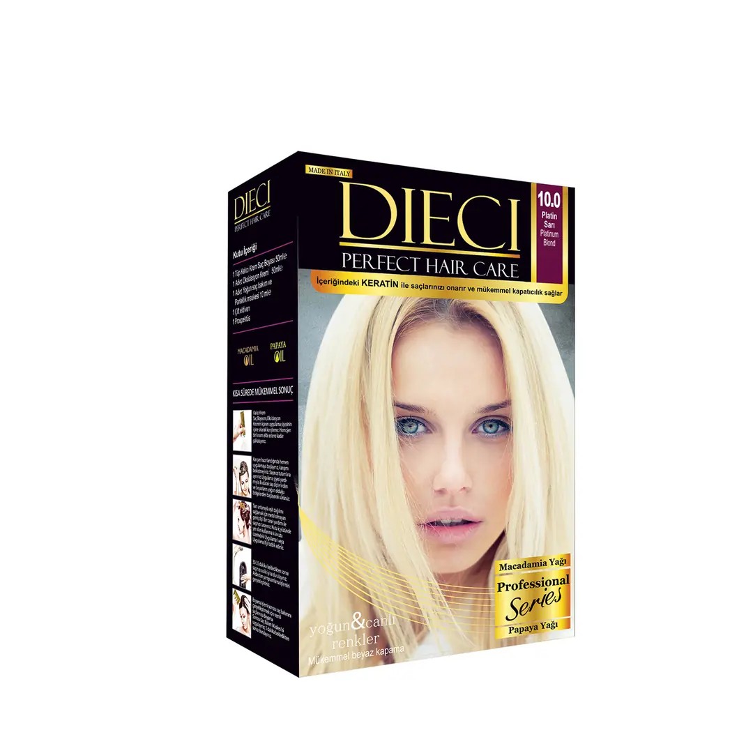Dieci10 Kit Saç Boyası 10.0 Açık Sarı 50 ml