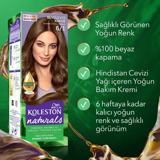 Wella Koleston Naturals Saç Boyası 6/1 Büyüleyici Kahve