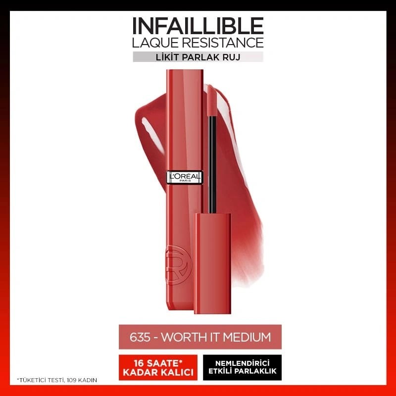 Loreal Paris Infaillible Laque Resistance Likit Parlak Ruj 635 Worth It Medium