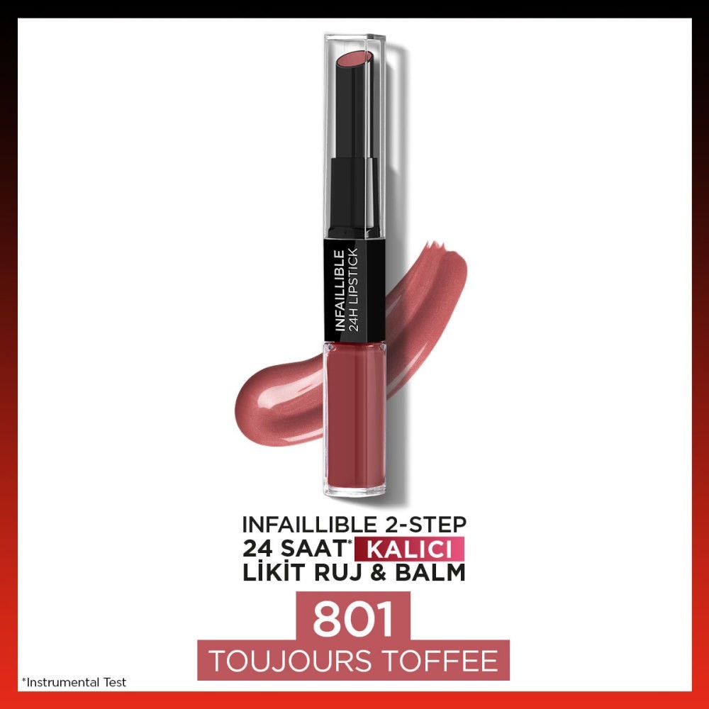 Loreal Paris Ruj Infaillable 24HR Lipstick 801 Toujours Toffee