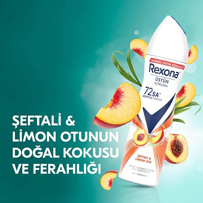 Rexona Kadın Sprey Deodorant 72h Şeftali & Limon Otu 150 ml