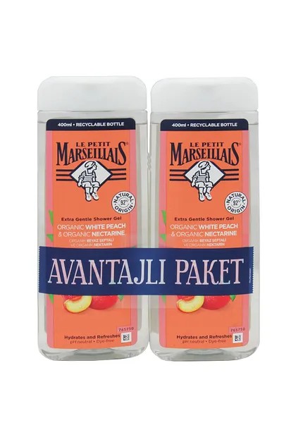 Le Petit Marseillais Beyaz Şeftali Ve Nektarin Organik Duş Jeli 2 X 400 ml