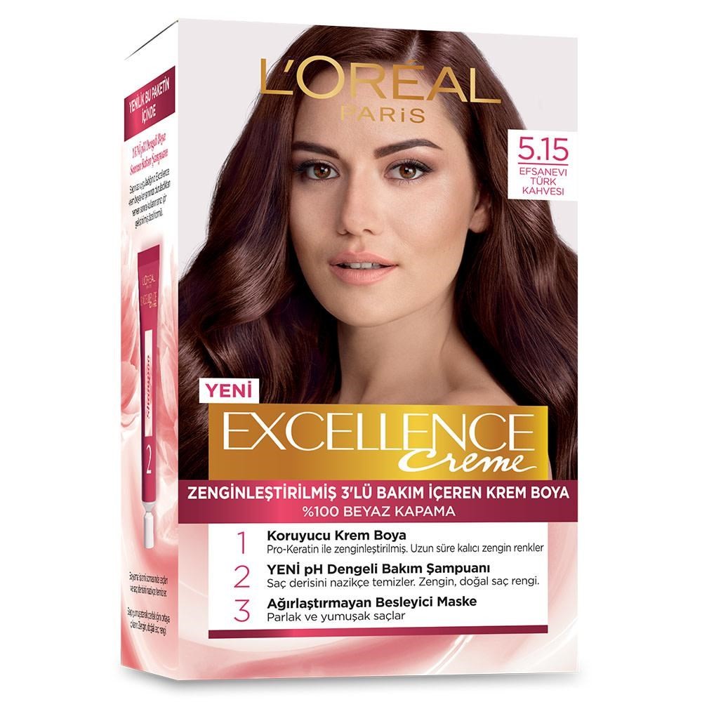 Loreal Paris Excellence Saç Boyası 5.15 Efsanevi Kahve