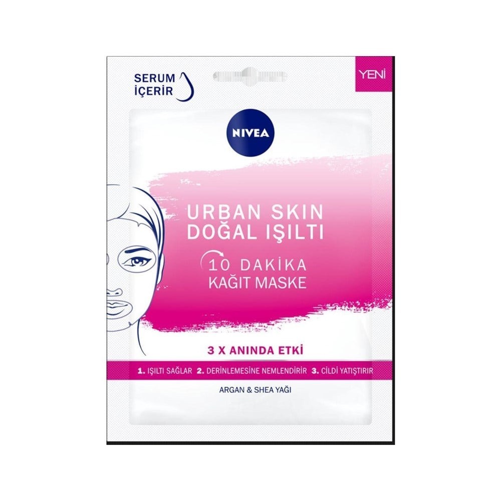 Nivea Kağıt Yüz Bakım Maskesi - Urban Skin Doğal Işıltı Etkisi 28 gr