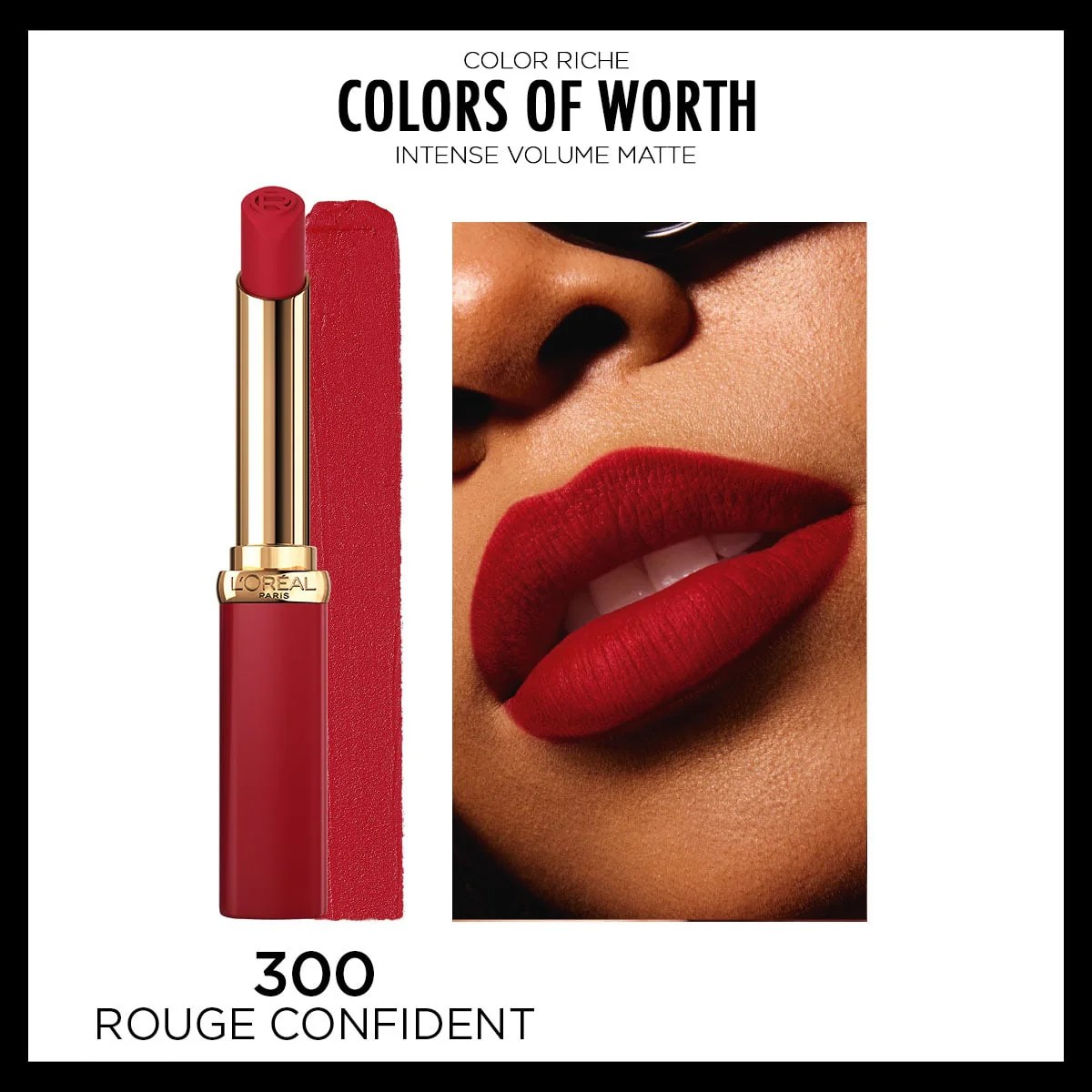 LOREAL PARIS MAKEUP Ruj Color Riche Volume Mat 300 Rouge Confident