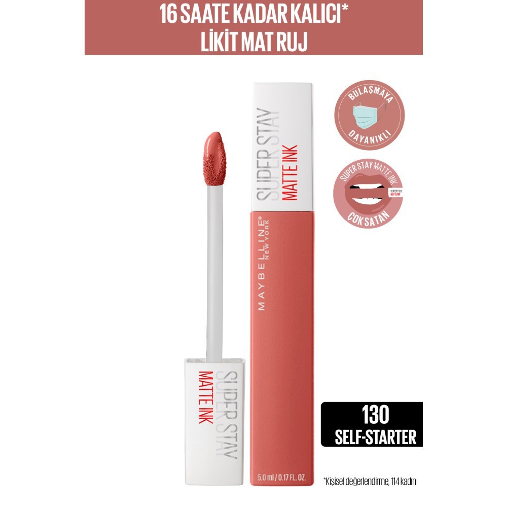 Maybelline New York Likit Mat Ruj SuperStay Matte Ink City Edition Lipstick 130 Self Starter