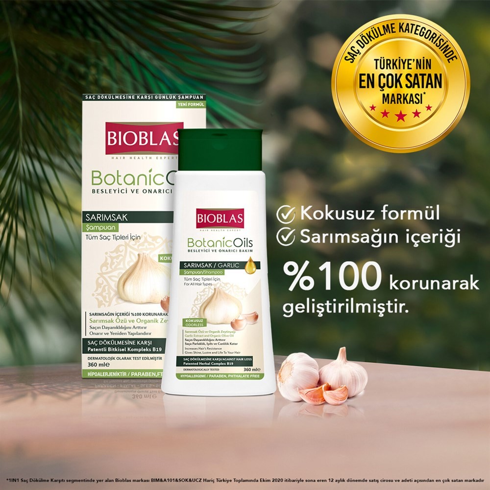 Bioblas Şampuan Botanic Oils Sarımsak Özlü Besleyici ve Onarıcı Bakım 360 ml