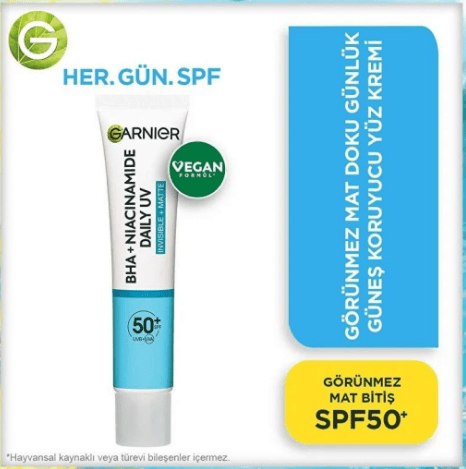 Garnıer Saf Temız BHA Niasinamid Yüz Kremi SPF50 40ml Günlük