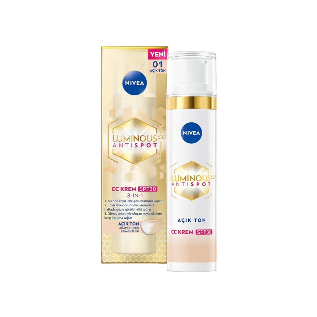 Nivea Luminous630 Koyu Leke Karşıtı CC Yüz Kremi SPF30 Açık Ton 40 ml