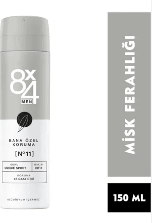 8x4 Deo Sprey 150 ml Men No:11 Unique Spirit