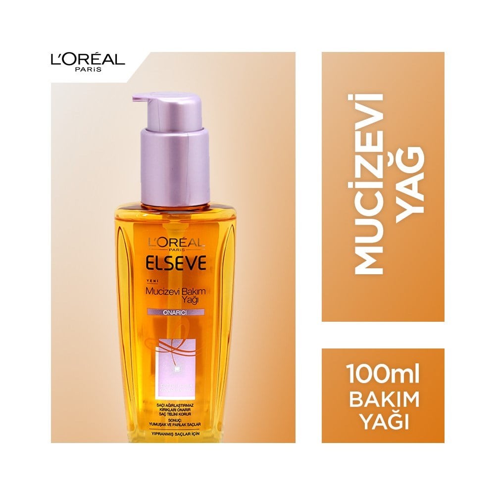 Loreal Elseve Yıpranmış Saçlar için Mucizevi Saç Bakım Yağı 100 ml