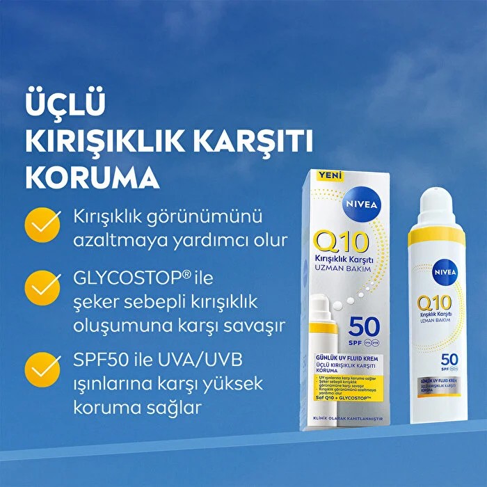 Nivea Q10 SPF50 Yüksek Güneş Korumalı Kırışıklık Karşıtı Gündüz Kremi 40 ml