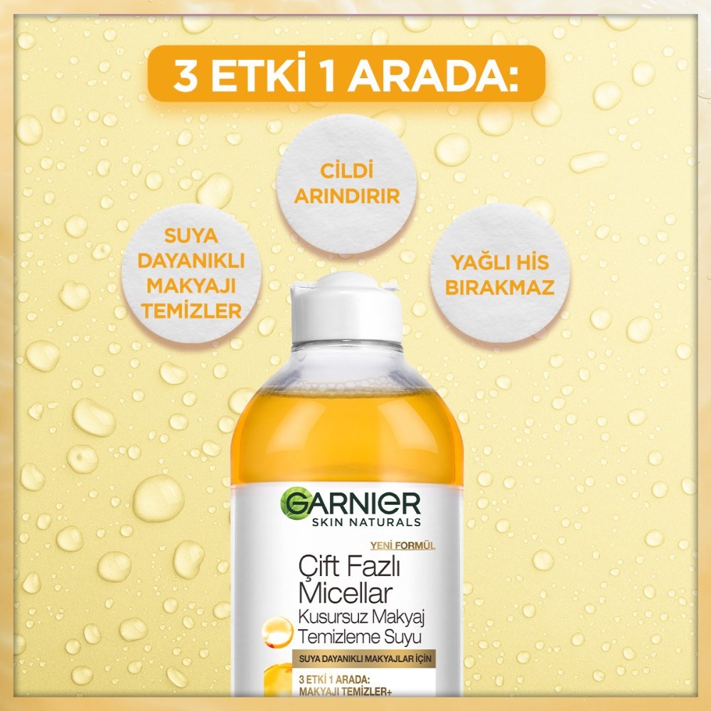 Garnier Skin Naturals Çift Fazlı Micellar Kusursuz Makyaj Temizleme Suyu 400 ml