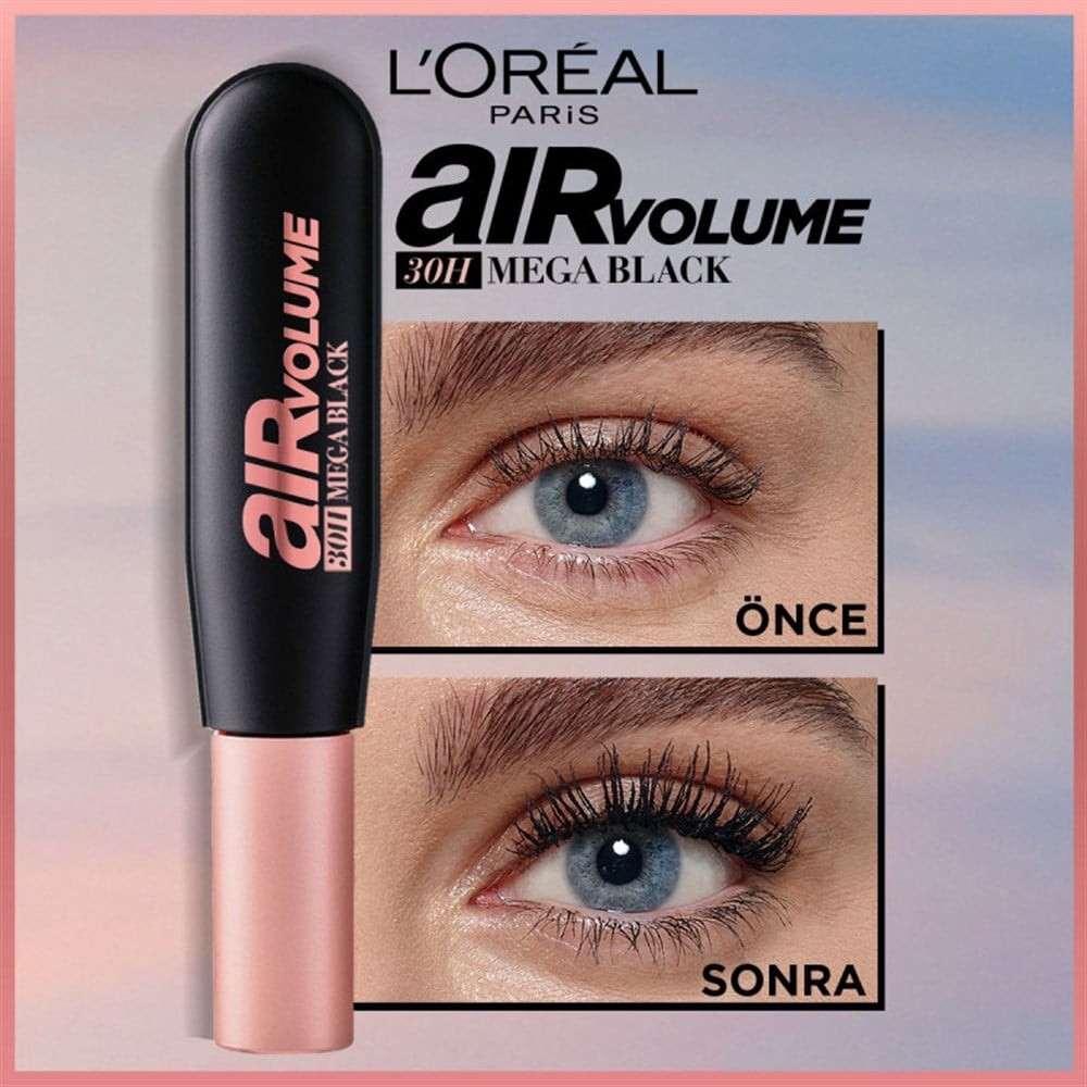 Loreal Paris Maskara Air Mega Volume Maskara 01 Black