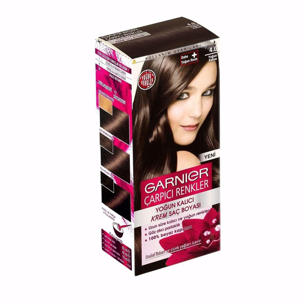 Garnier Color Naturals Yoğun Kalıcı Krem Saç Boyası Çarpıcı Renkler 4.0 Yoğun Kahve