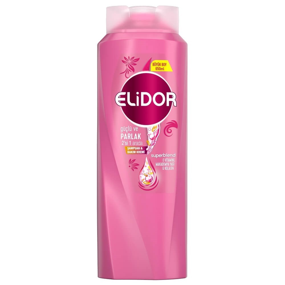 Elidor Superblend Şampuan &amp; Bakım Kremi Güçlü ve Parlak 2si 1 Arada 650 ml
