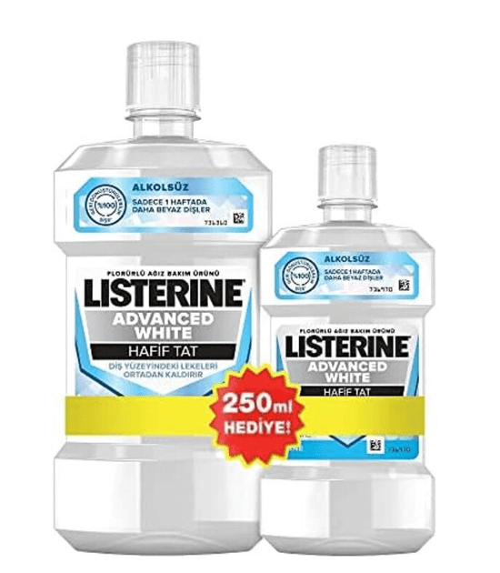 Listerine Ağız Gargarası - Mouthwash Advanced White 500 ml+250 ml 