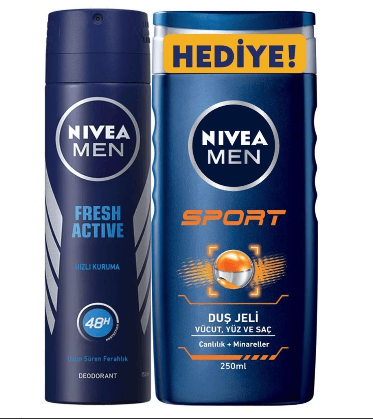 Nivea Fresh Sprey Deodorant 150 Ml Erkek + Sport Duş Jeli 250 Ml Erkek