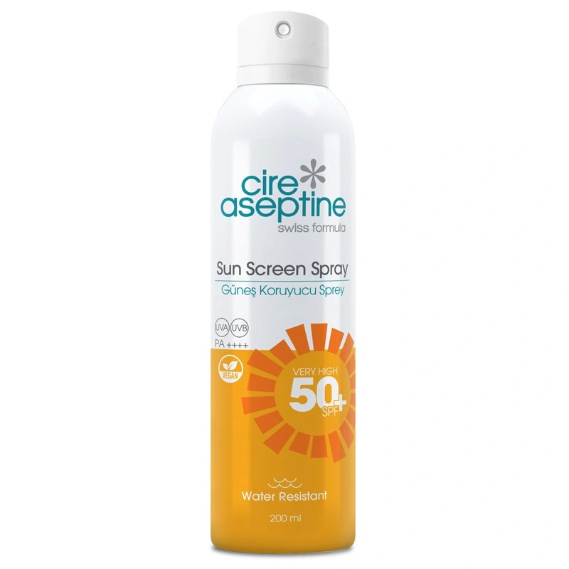 Cire Aseptine Şeffaf Aeresol Sprey Güneş Kremi 50 SPF 200 ml
