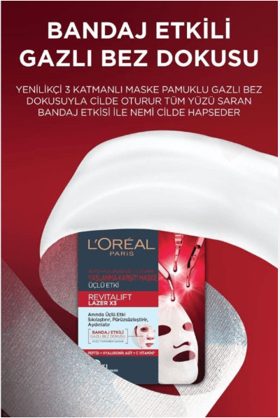 Loreal Dermo Maske Revitalift Lazer Yaşlanma Karşıtı