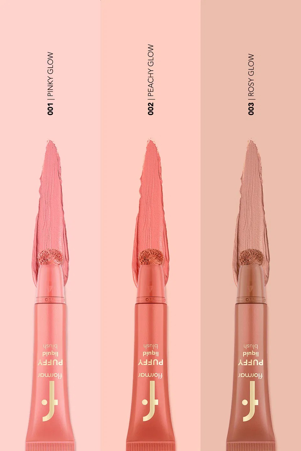 Flormar Puffy Nemlendirici Etkili &Parlak Bitişli Sünger Aplikatörlü Likit Allık-003 Rosy Glow