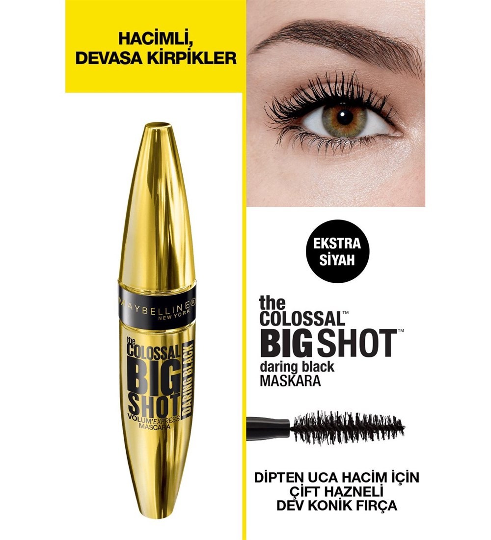 Maybelline New York Maskara The Colossal Big Shot Daring Black Ekstra Siyah