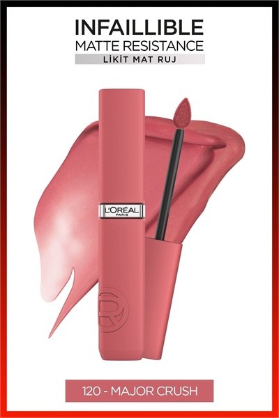 Loreal Paris Infaillible Matte Resistance Likit Mat Ruj 120 Major Crush