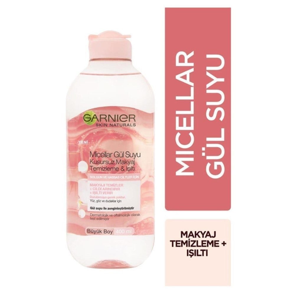 Garnier Micellar Kusursuz Makyaj Temizleme Suyu Işıltı Gül Özlü 400 ml