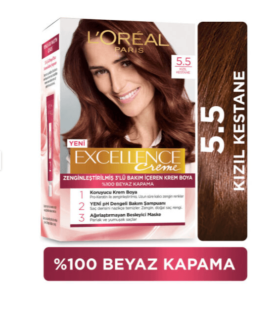 Loreal Excellence Boya 5/5 Açk Kestane Kızıl Akaju