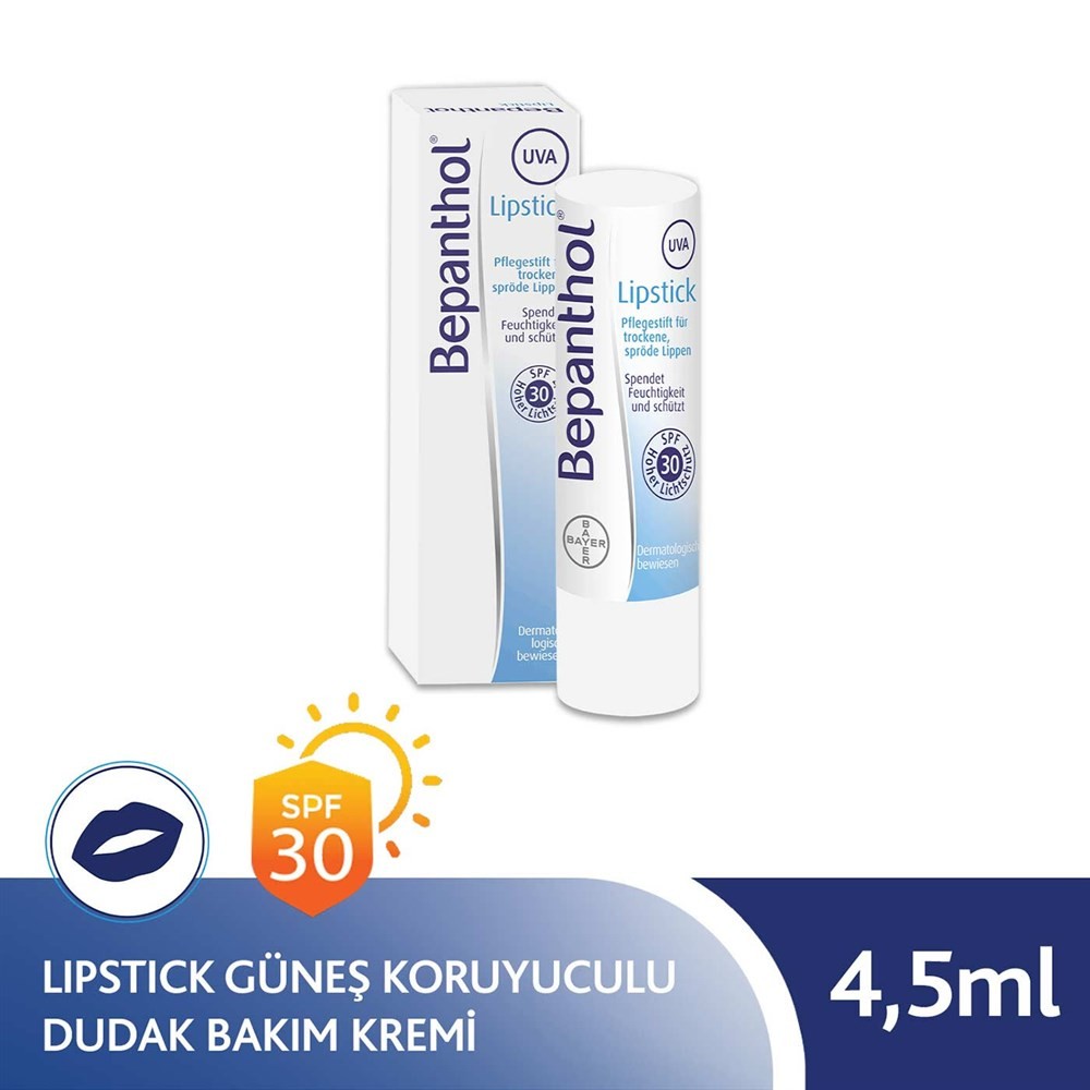 Bepanthol Dudak Bakım Kremi Lipstick +30Spf Güneş Koruyucu Etkili 4,5 gr