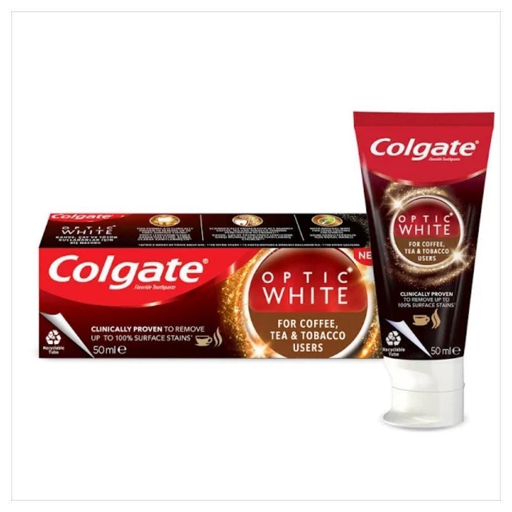 Colgate Diş Macunu Optic White Kahve &amp; Çay &amp; Tütün Kullananlar İçin 50 ml