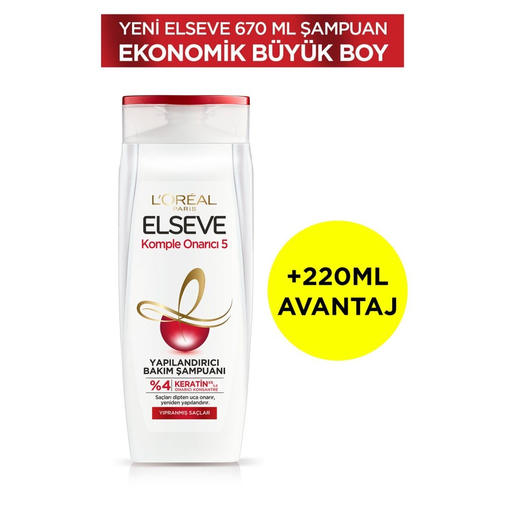 Loreal Paris Elseve Komple Onarıcı 5 Yapılandırıcı Bakım Şampuanı 670 ml