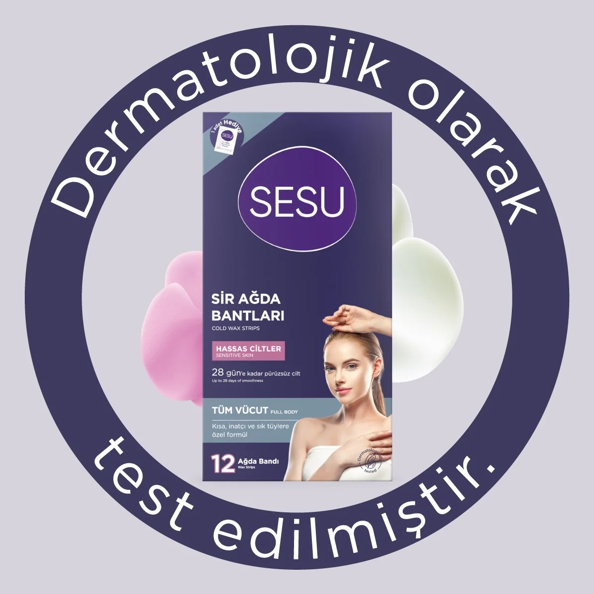 Sesu Sir Ağda Bantları Vücut Hassas Ciltler 12'li