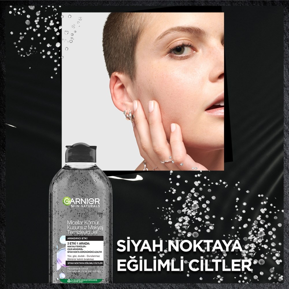 Garnier Micellar Kömür Kusursuz Makyaj Temizleyici Jel 400 ML