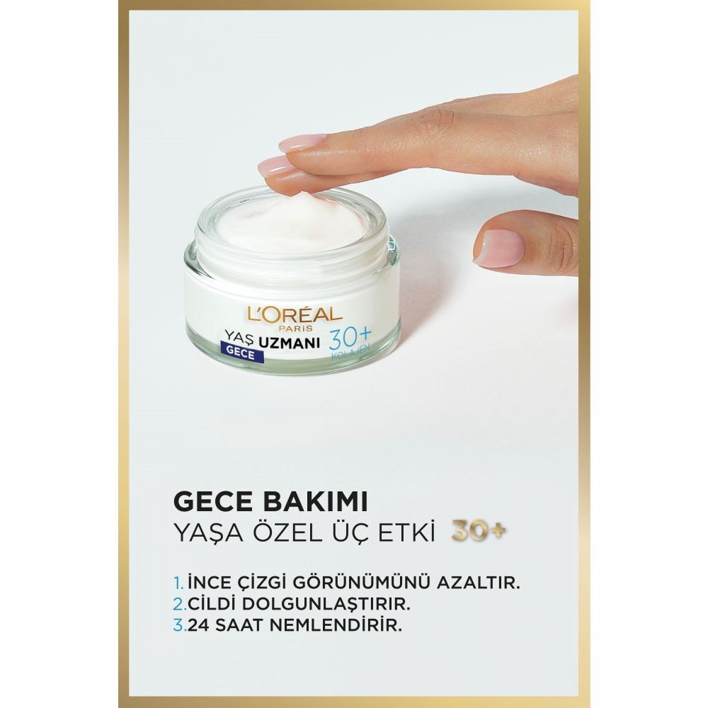 Loreal Paris Yaş Uzmanı 30+ Kırışıklık Karşıtı Nemlendirici Gece Kremi 50 ml