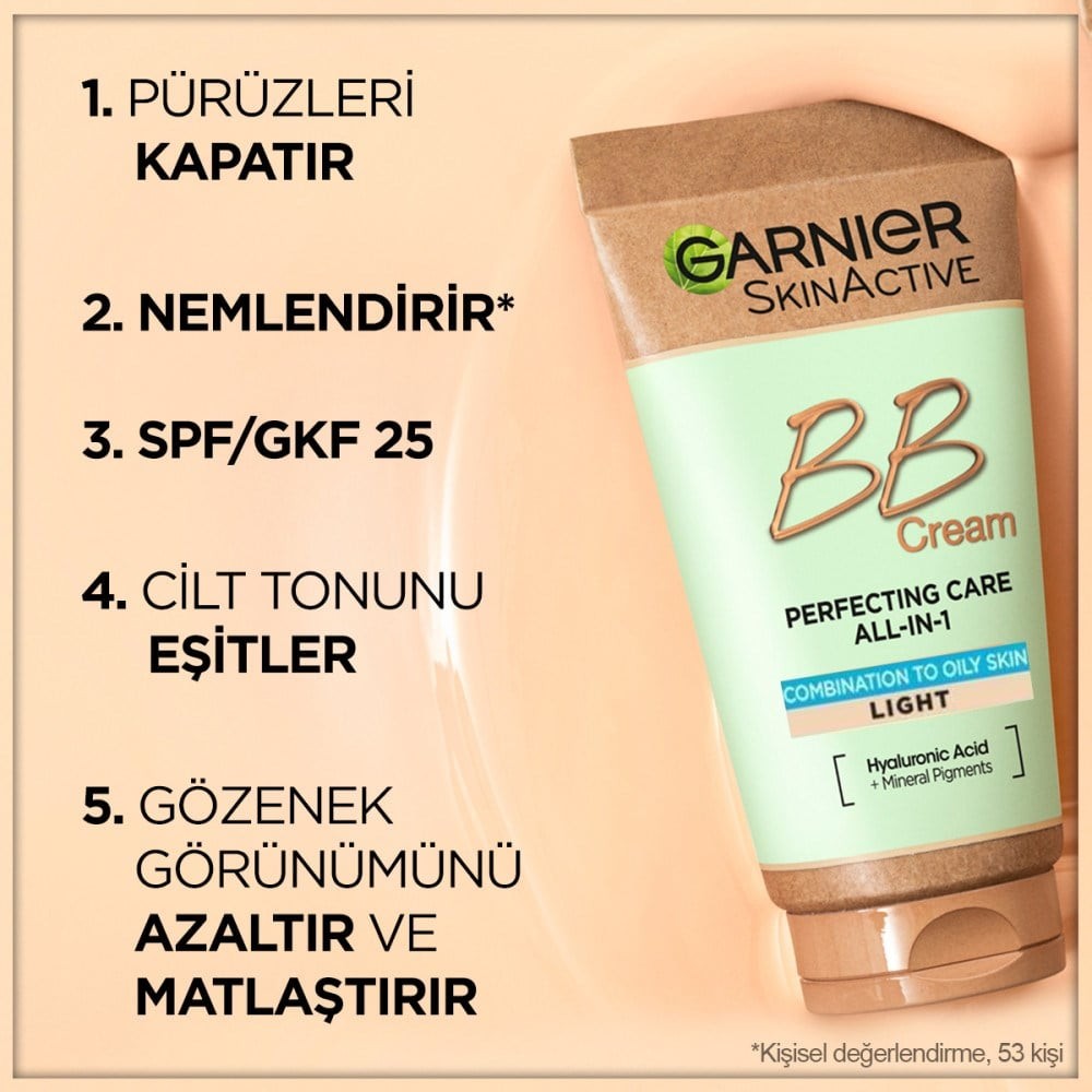 Garnier BB Krem Karma ve Yağlı Ciltler için Açık Ton Aloe Vera Özlü 50 ml