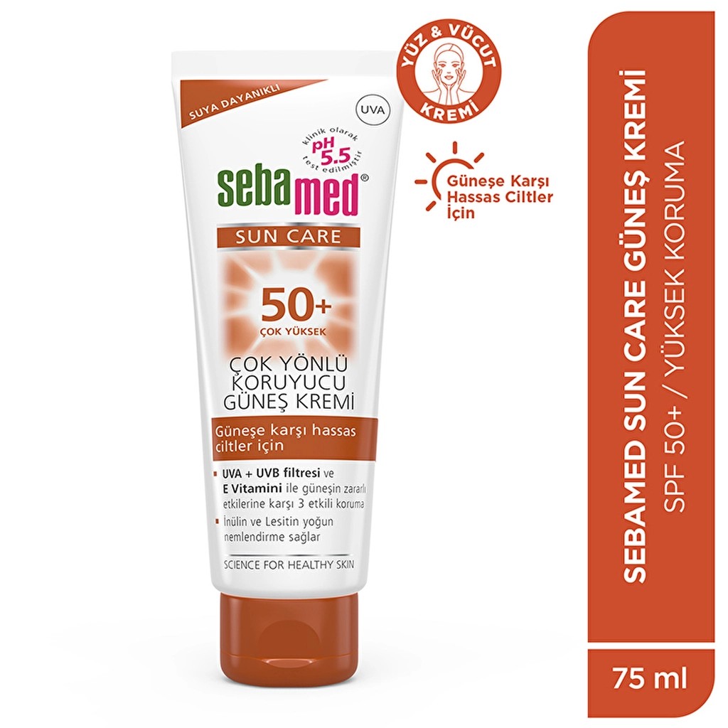 Sebamed Sun Care Suya Dayanıklı SPF 50+ Çok Yönlü Koruyucu Güneş Kremi 75 ml