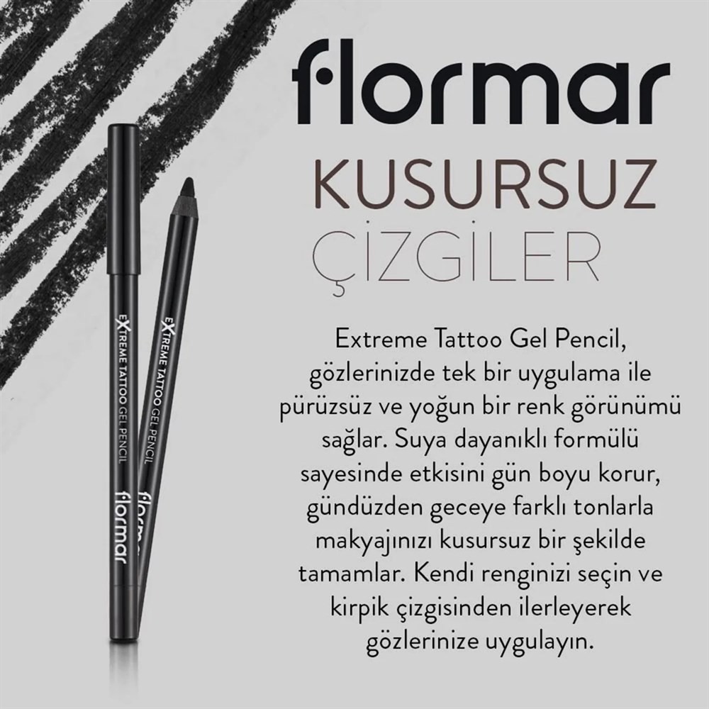 Flormar Göz Kalemi Extreme Tattoo Gel Pencil No:06 Onyx Siyah