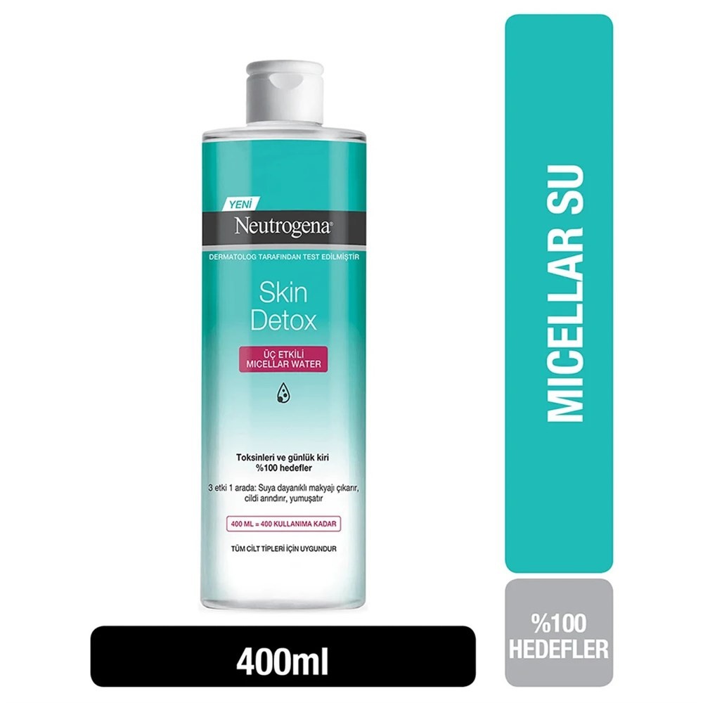 Neutrogena Skin Detox Micellar Makyaj Temizleme Suyu - Hydro Boost 3 Etkili 400 ml